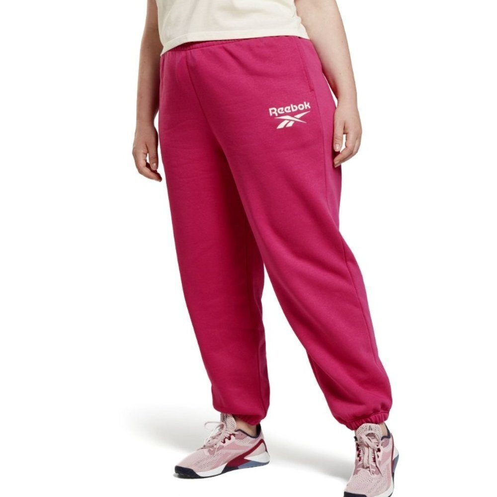 Reebok Women's Plus Big-Logo Fleece Jogger Pant